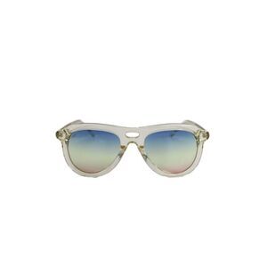 Akila Womens Greatful Dead Miracle Blue Yellow Lenses Clear Sunglasses